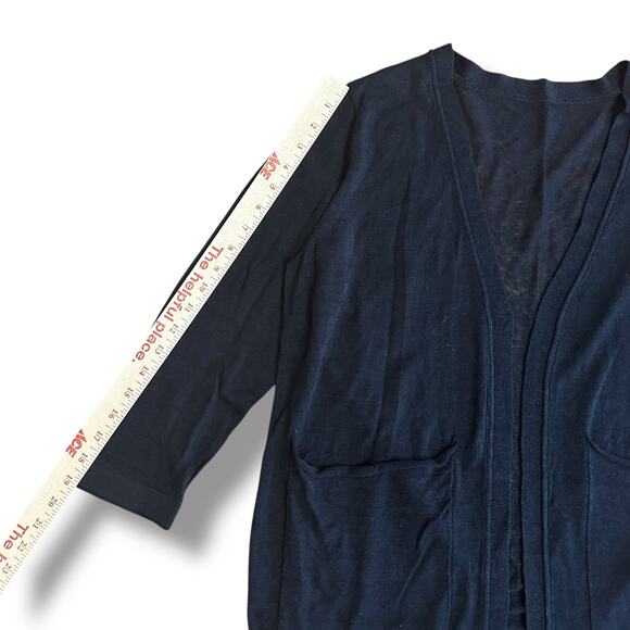 Amber Cashmere Black Longline Cardigan Sweater Coatigan Small Korea Minimalist‎ - Picture 9 of 11